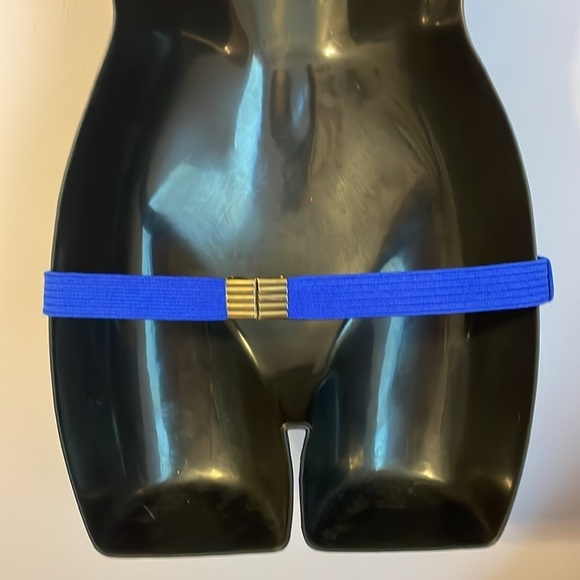 Talbots Vintage Braided Rope Fabric Blue Teal Purple Pink Stretch belt OS - Picture 10 of 16